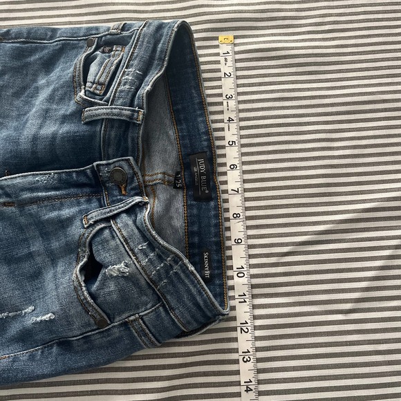 Judy Blue Distressed Skinny Jeans with Buffalo Plaid Patches - Picture 4 of 5